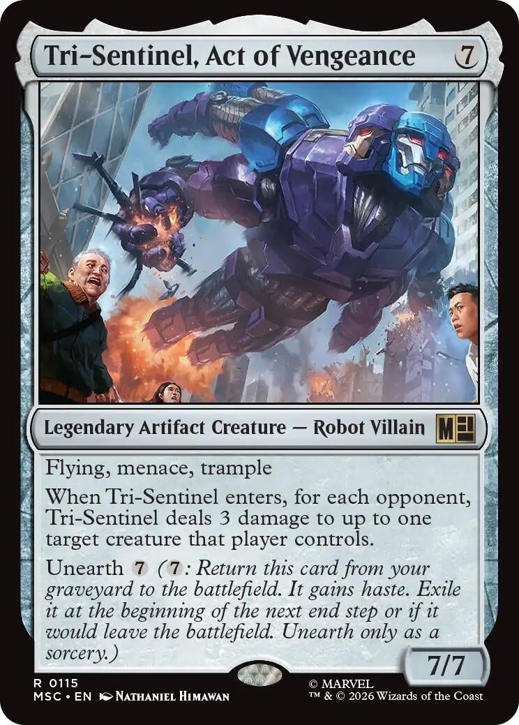 Image for Tri-Sentinel, Act of Vengeance (Commander: Marvel Super Heroes) (115) (MSC) - Magic: The Gathering