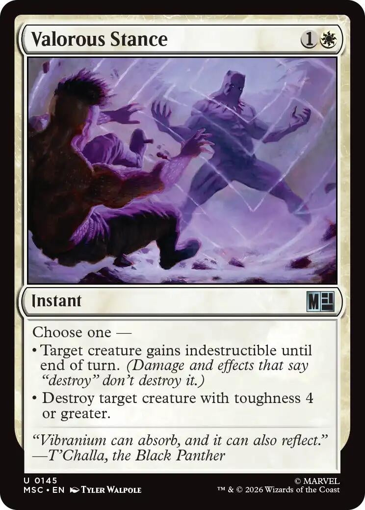 Image for Valorous Stance (Commander: Marvel Super Heroes) (145) (MSC) - Magic: The Gathering