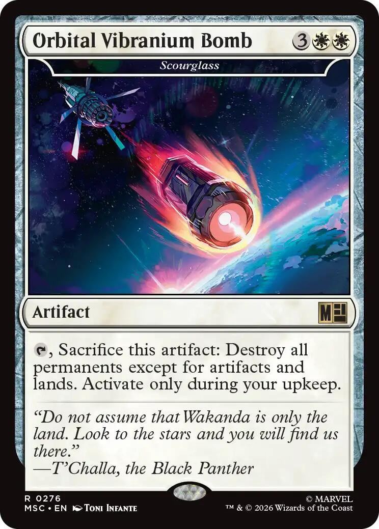 Image for Orbital Vibranium Bomb - Scourglass (Surge Foil) (Commander: Marvel Super Heroes) (276) (MSC) - Magic: The Gathering