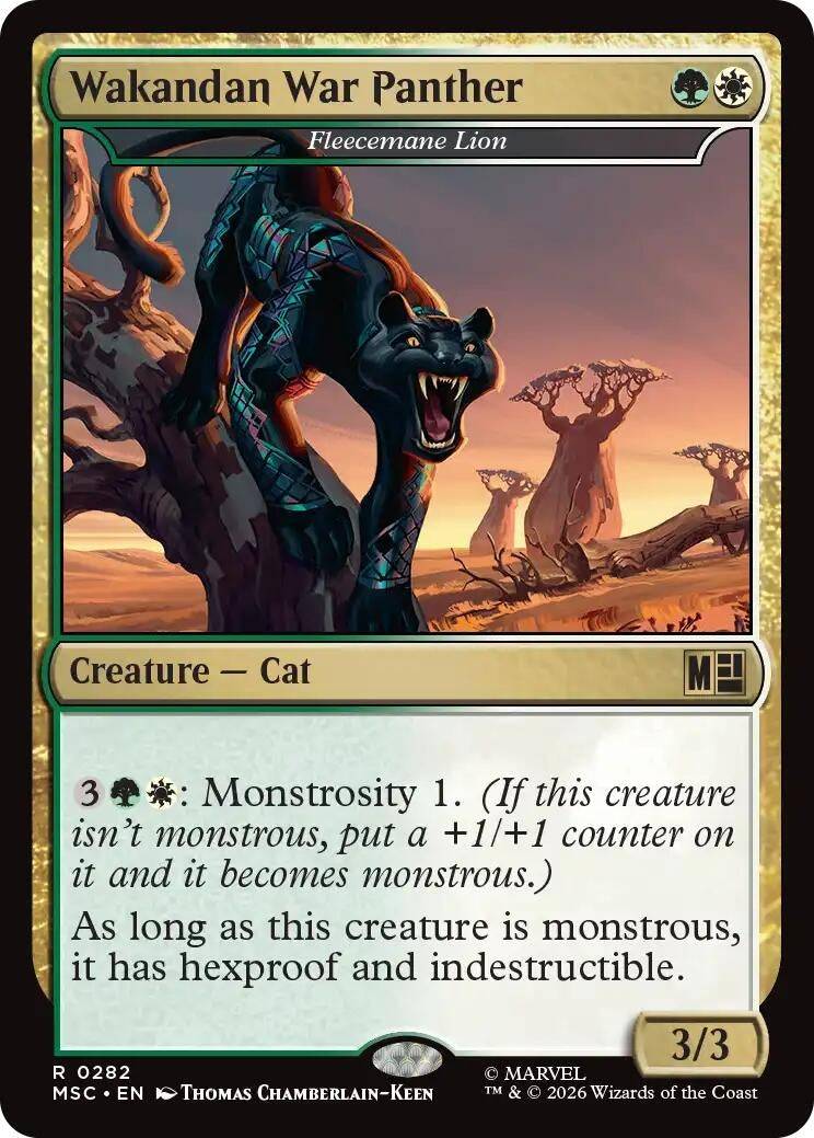 Image for Wakandan War Panther - Fleecemane Lion (Surge Foil) (Commander: Marvel Super Heroes) (282) (MSC) - Magic: The Gathering