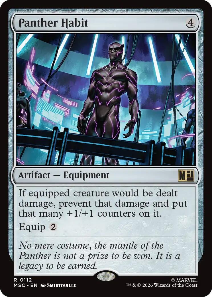 Image for Panther Habit (Surge Foil) (Commander: Marvel Super Heroes) (112) (MSC) - Magic: The Gathering