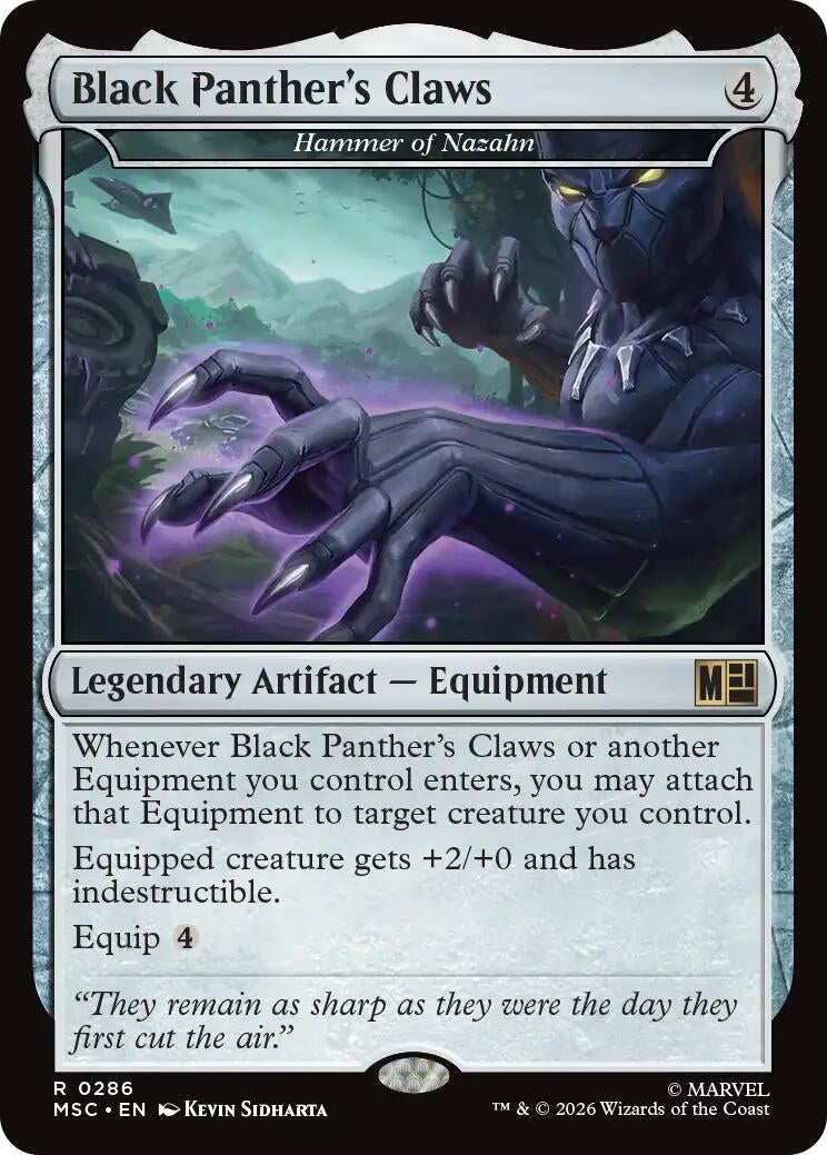Image for Black Panther's Claws - Hammer of Nazahn (Surge Foil) (Commander: Marvel Super Heroes) (286) (MSC) - Magic: The Gathering