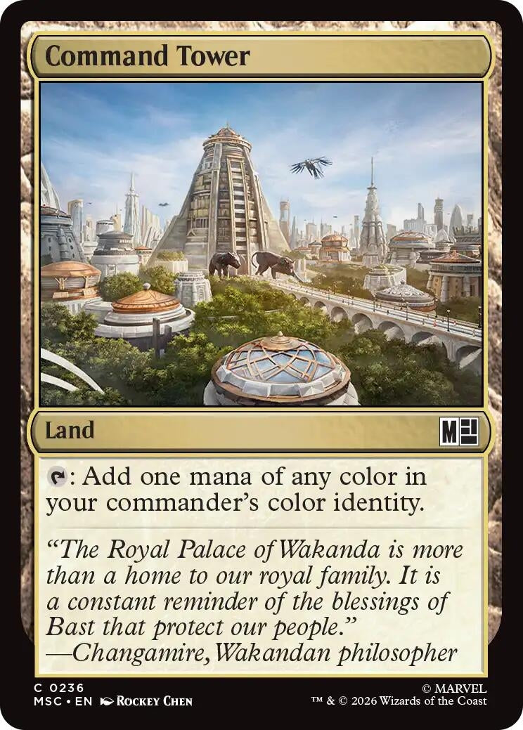 Image for Command Tower (0236) (Surge Foil) (Commander: Marvel Super Heroes) (236) (MSC) - Magic: The Gathering