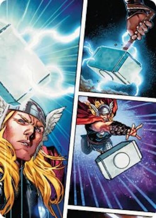 Image for Mjolnir, Hammer of Thor Art Card (Art Series: Marvel Super Heroes) (19) (AAMSH) - Magic: The Gathering