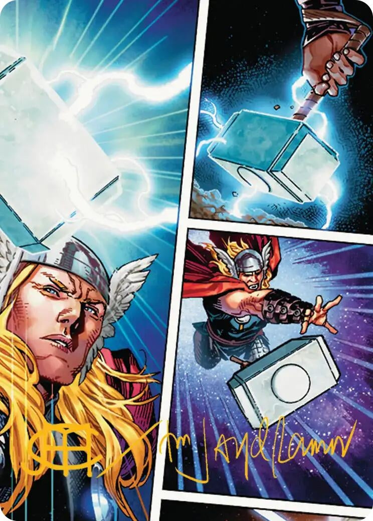 Image for Mjolnir, Hammer of Thor Art Card (Gold-Stamped Signature) (Art Series: Marvel Super Heroes) (19) (AAMSH) - Magic: The Gathering
