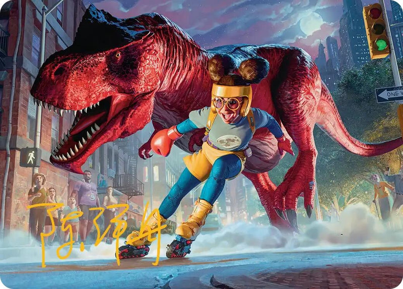Image for Moon Girl and Devil Dinosaur Art Card (Gold-Stamped Signature) (Art Series: Marvel Super Heroes) (14) (AAMSH) - Magic: The Gathering