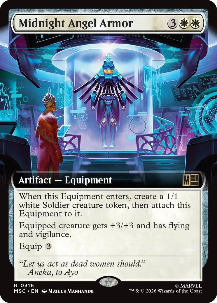 Image for Midnight Angel Armor (Extended Art) (Commander: Marvel Super Heroes) (316) (MSC) - Magic: The Gathering