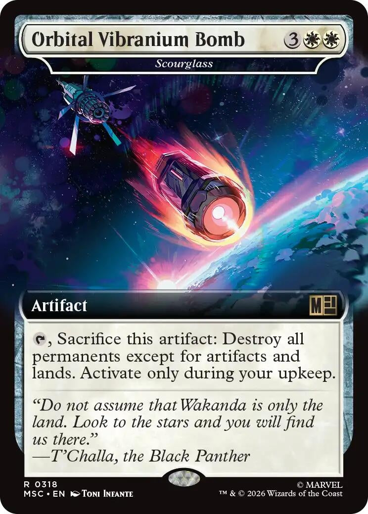 Image for Orbital Vibranium Bomb - Scourglass (Extended Art) (Commander: Marvel Super Heroes) (318) (MSC) - Magic: The Gathering