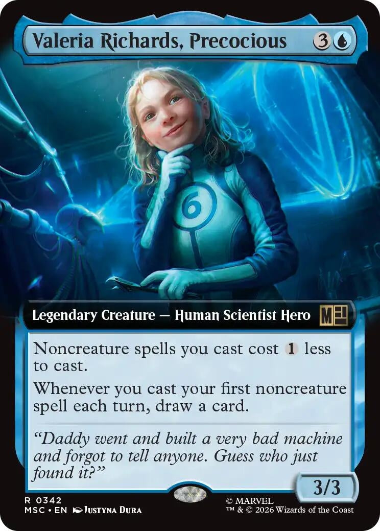 Image for Valeria Richards, Precocious (Extended Art) (Commander: Marvel Super Heroes) (342) (MSC) - Magic: The Gathering