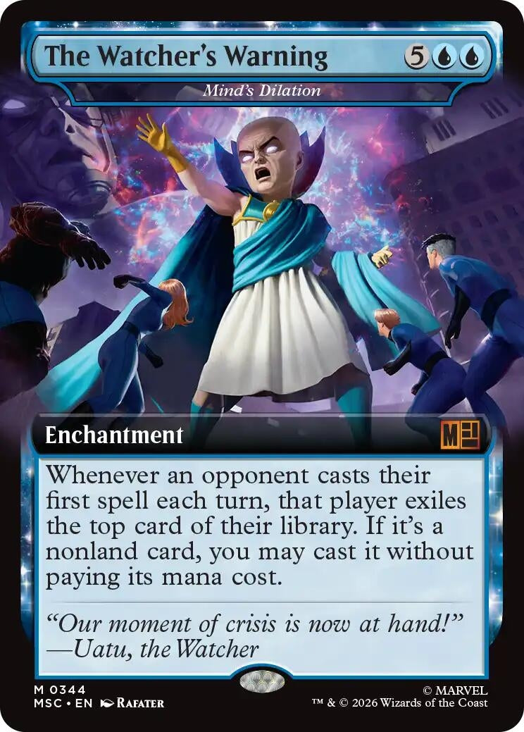 Image for The Watcher's Warning - Mind's Dilation (Extended Art) (Commander: Marvel Super Heroes) (344) (MSC) - Magic: The Gathering
