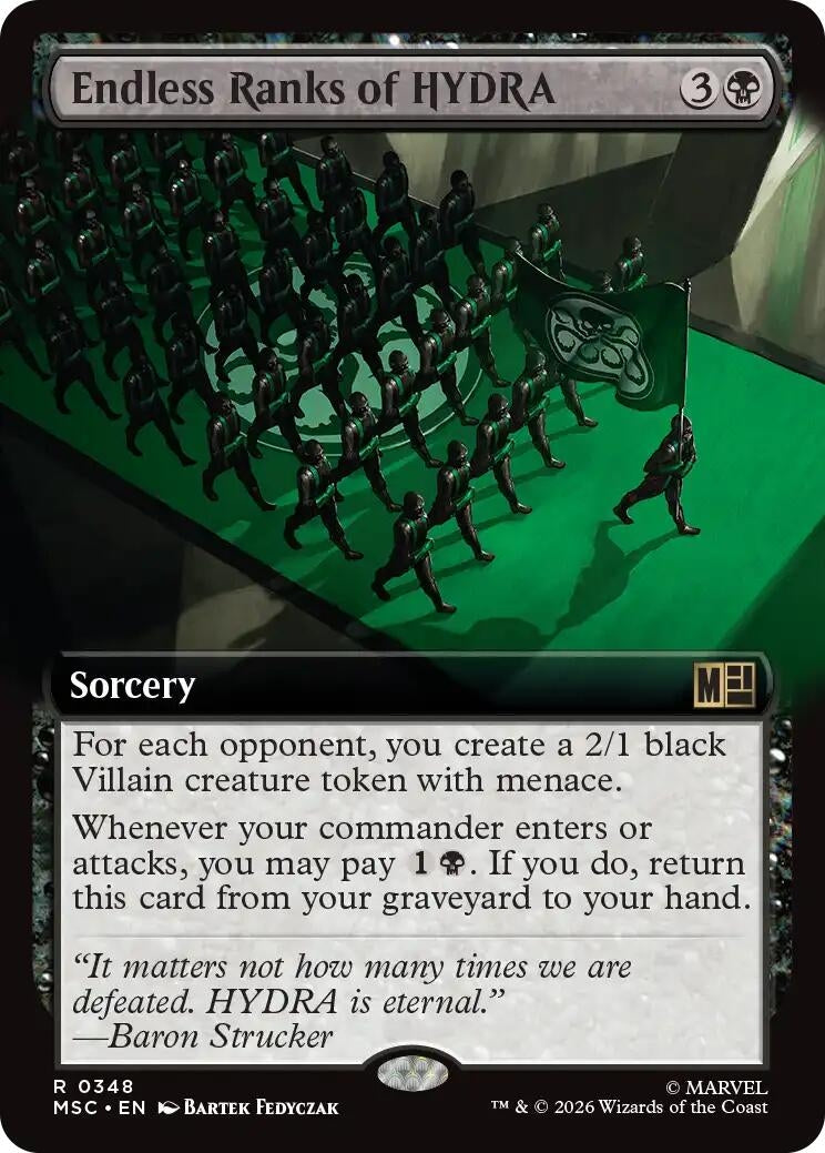 Image for Endless Ranks of HYDRA (Extended Art) (Commander: Marvel Super Heroes) (348) (MSC) - Magic: The Gathering