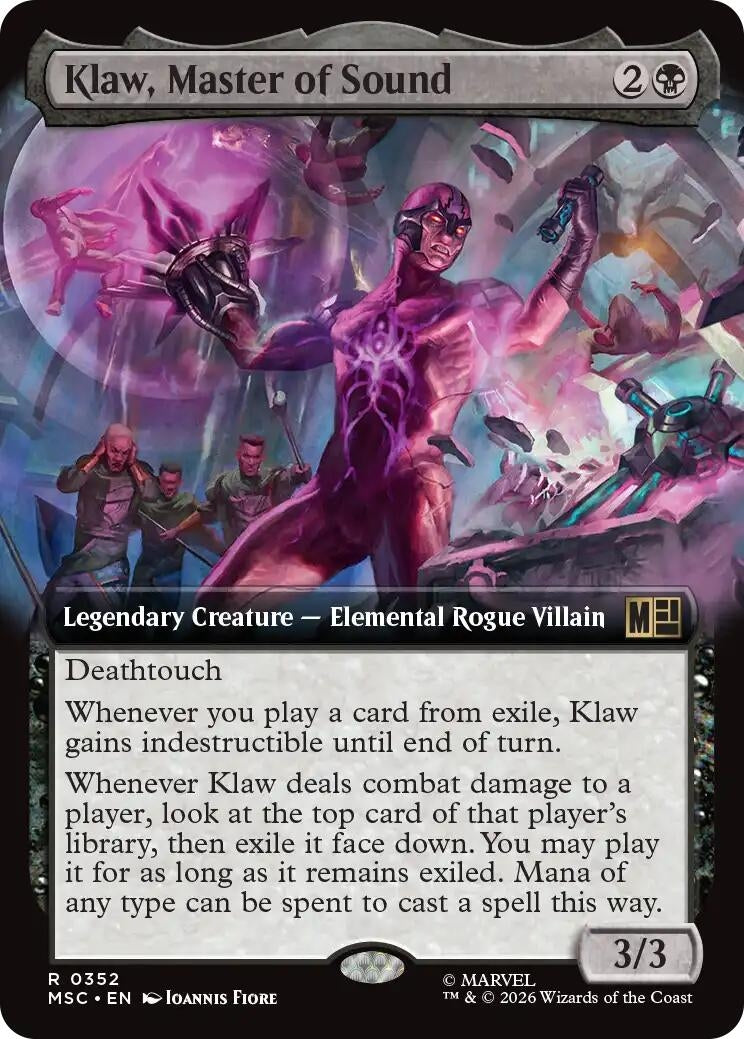 Image for Klaw, Master of Sound (Extended Art) (Commander: Marvel Super Heroes) (352) (MSC) - Magic: The Gathering