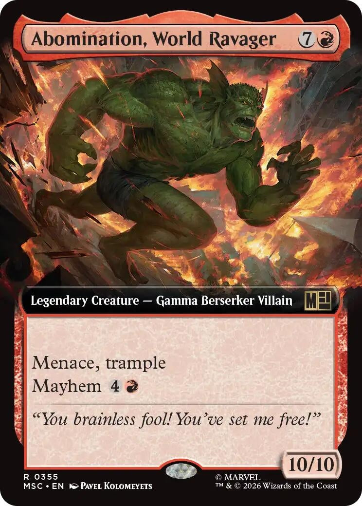 Image for Abomination, World Ravager (Extended Art) (Commander: Marvel Super Heroes) (355) - Magic: The Gathering
