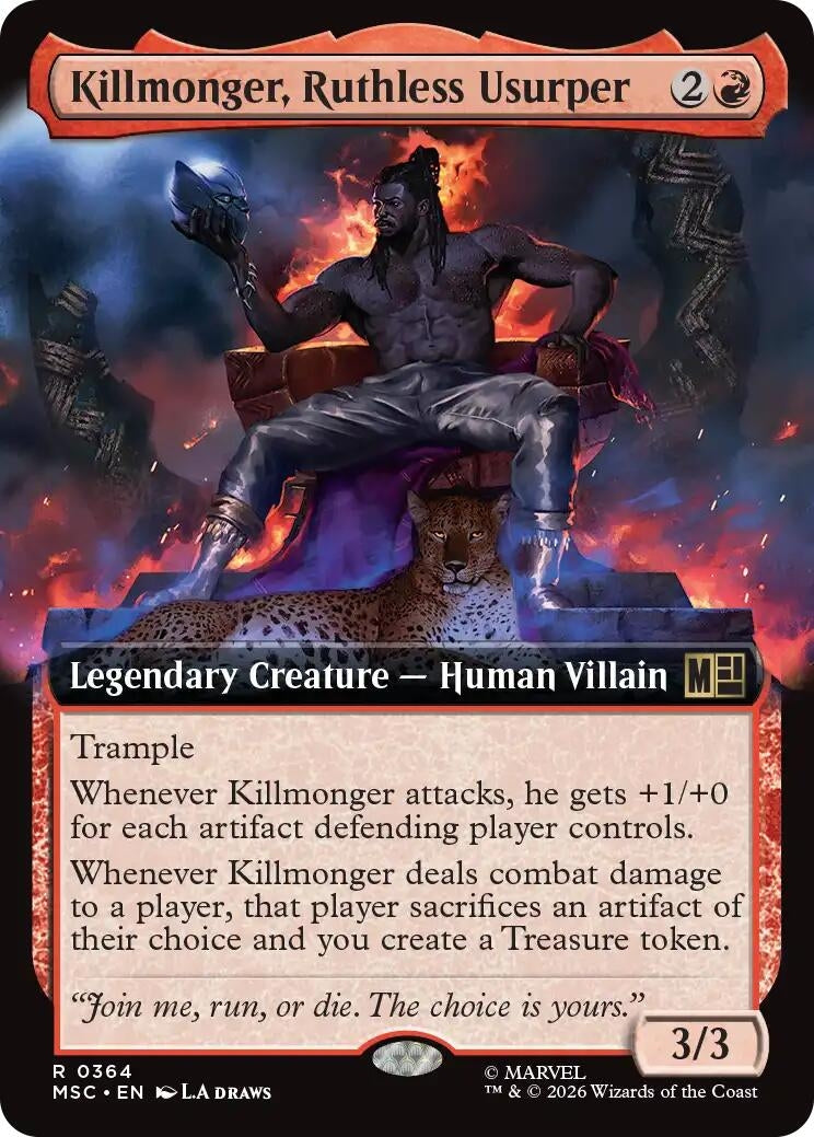 Image for Killmonger, Ruthless Usurper (Extended Art) (Commander: Marvel Super Heroes) (364) (MSC) - Magic: The Gathering