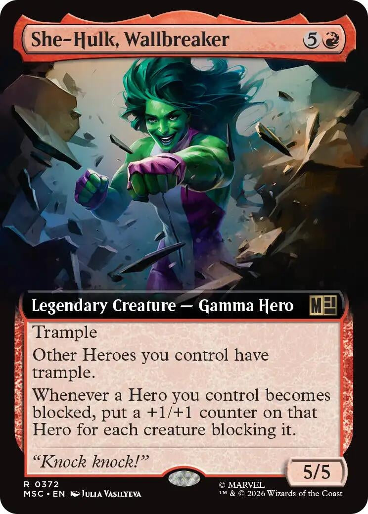 Image for She-Hulk, Wallbreaker (Extended Art) (Commander: Marvel Super Heroes) (372) (MSC) - Magic: The Gathering
