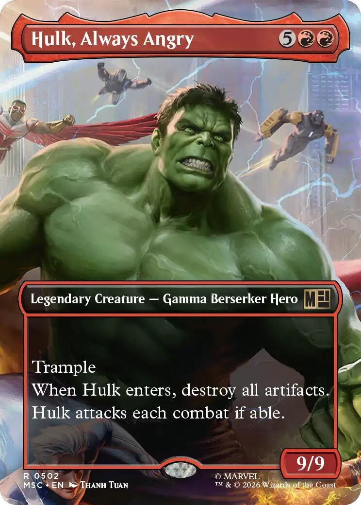 Image for Hulk, Always Angry (Borderless) (Commander: Marvel Super Heroes) (502) (MSC) - Magic: The Gathering