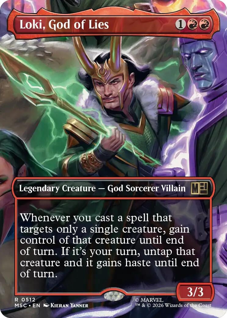 Image for Loki, God of Lies (Borderless) (Commander: Marvel Super Heroes) (512) (MSC) - Magic: The Gathering
