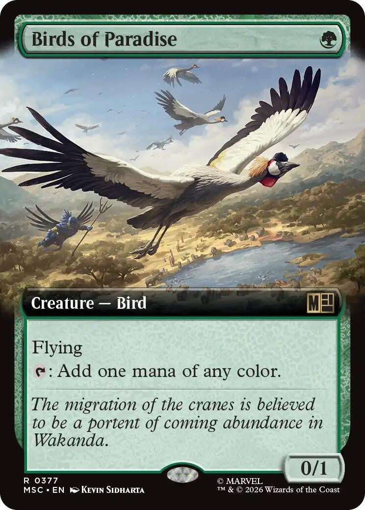 Image for Birds of Paradise (Extended Art) (Commander: Marvel Super Heroes) (377) (MSC) - Magic: The Gathering