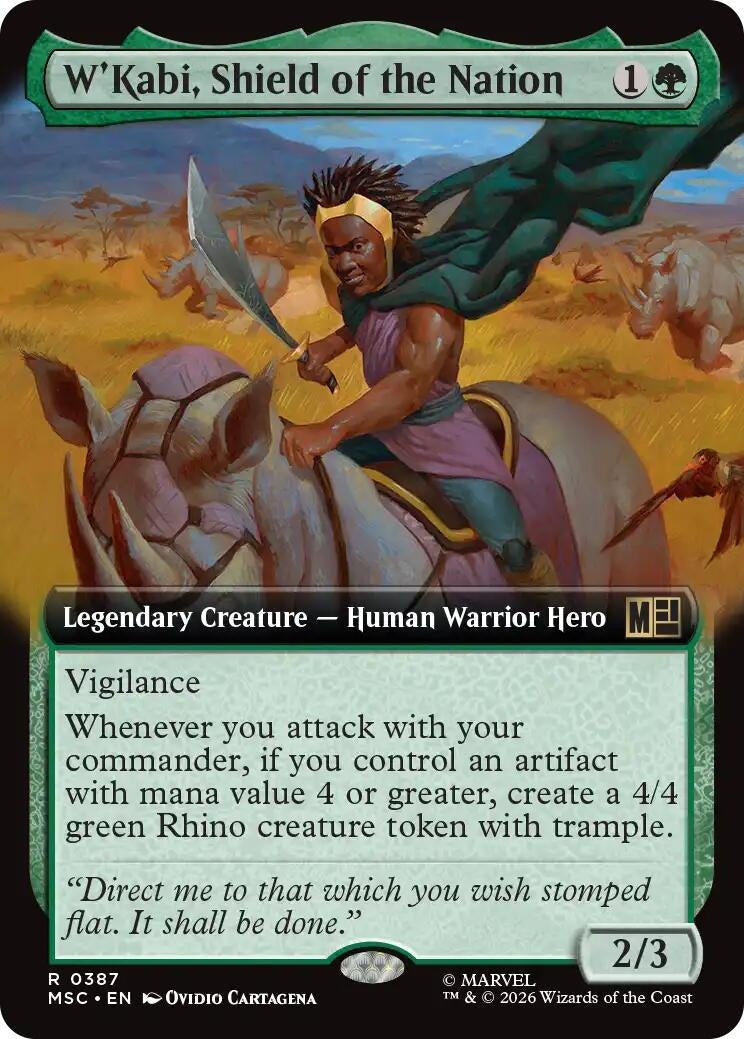 Image for W'Kabi, Shield of the Nation (Extended Art) (Commander: Marvel Super Heroes) (387) (MSC) - Magic: The Gathering