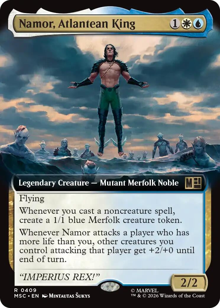 Image for Namor, Atlantean King (Extended Art) (Commander: Marvel Super Heroes) (409) (MSC) - Magic: The Gathering