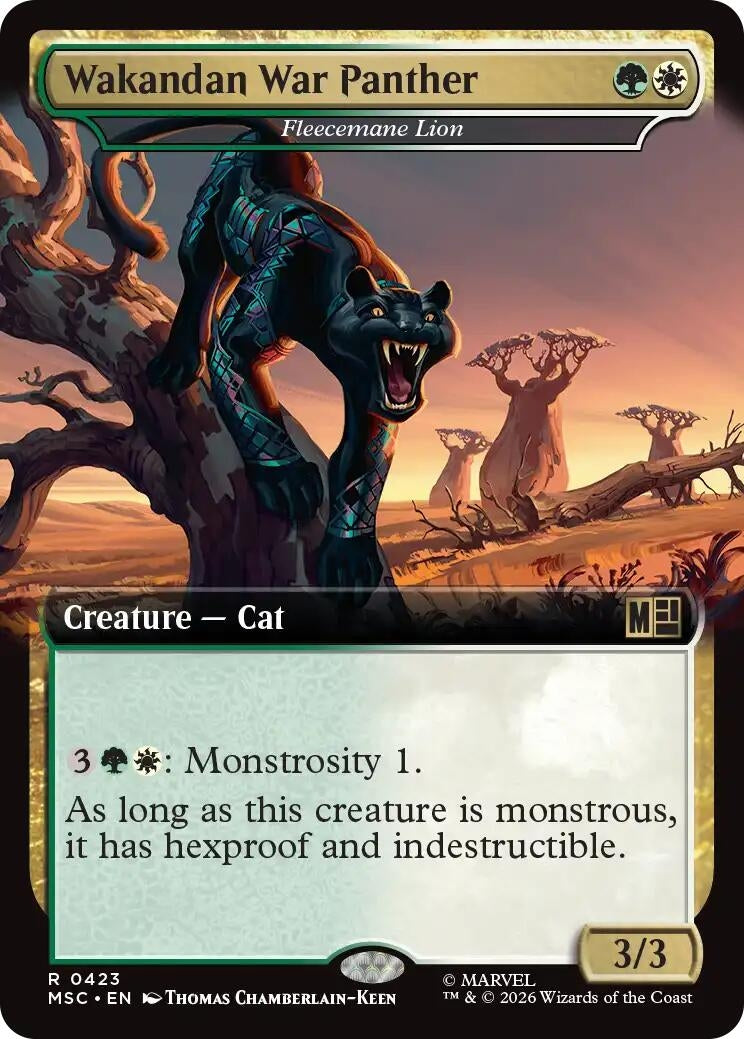 Image for Wakandan War Panther - Fleecemane Lion (Extended Art) (Commander: Marvel Super Heroes) (423) (MSC) - Magic: The Gathering