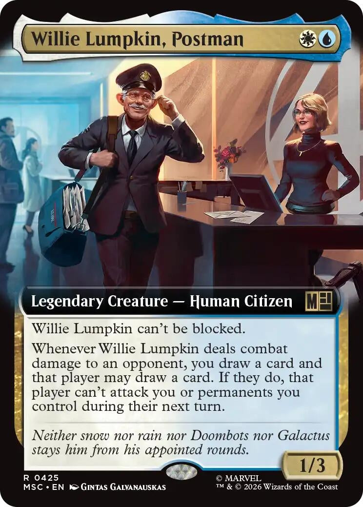 Image for Willie Lumpkin, Postman (Extended Art) (Commander: Marvel Super Heroes) (425) (MSC) - Magic: The Gathering