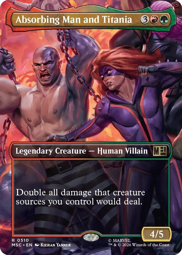 Image for Absorbing Man and Titania (Borderless) (Commander: Marvel Super Heroes) (510) - Magic: The Gathering