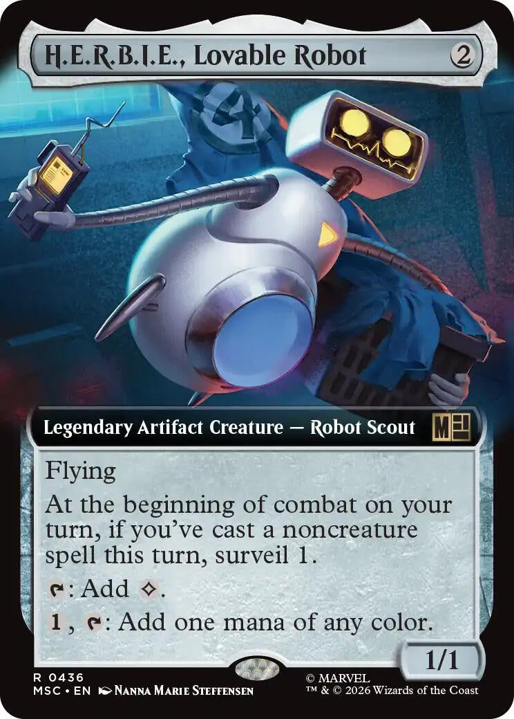 Image for H.E.R.B.I.E., Lovable Robot (Extended Art) (Commander: Marvel Super Heroes) (436) (MSC) - Magic: The Gathering