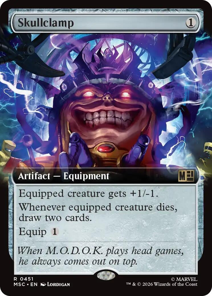 Image for Skullclamp (Extended Art) (Commander: Marvel Super Heroes) (451) (MSC) - Magic: The Gathering