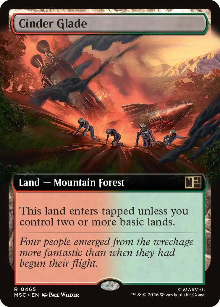 Image for Cinder Glade (Extended Art) (Commander: Marvel Super Heroes) (465) (MSC) - Magic: The Gathering