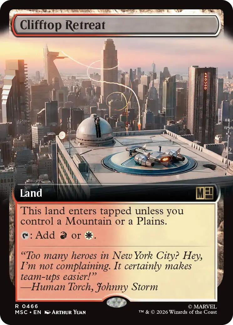 Image for Clifftop Retreat (Extended Art) (Commander: Marvel Super Heroes) (466) (MSC) - Magic: The Gathering