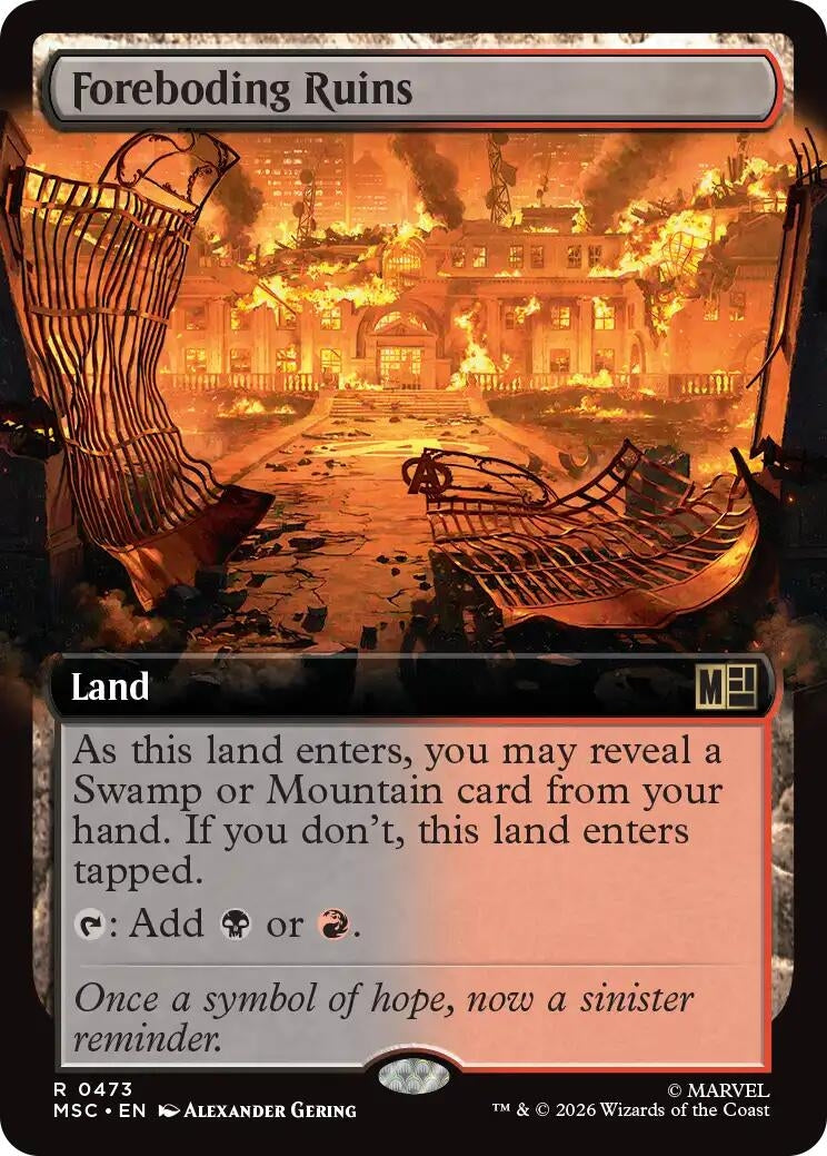 Image for Foreboding Ruins (Extended Art) (Commander: Marvel Super Heroes) (473) (MSC) - Magic: The Gathering