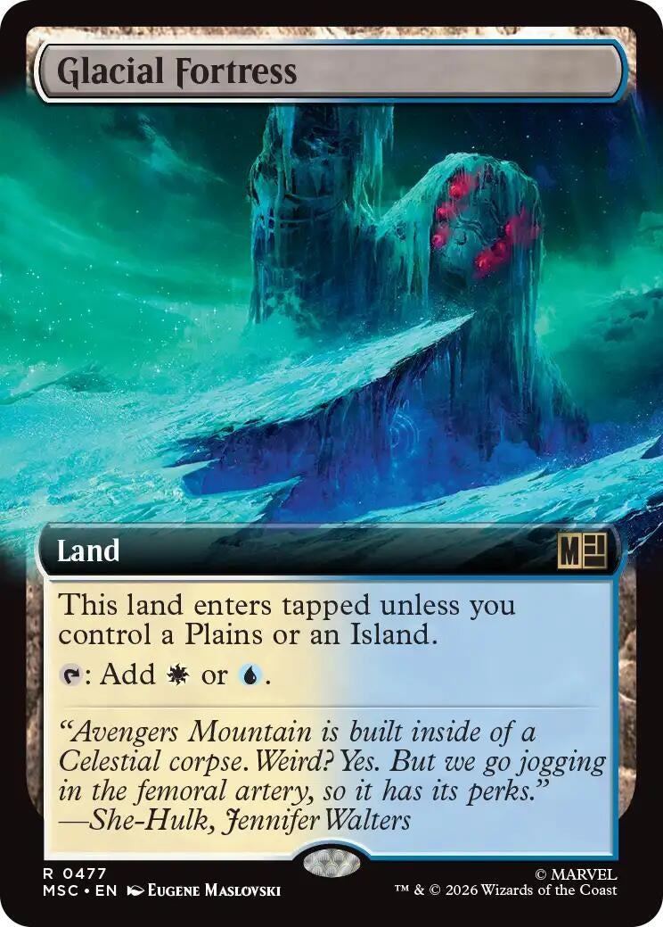 Image for Glacial Fortress (Extended Art) (Commander: Marvel Super Heroes) (477) (MSC) - Magic: The Gathering