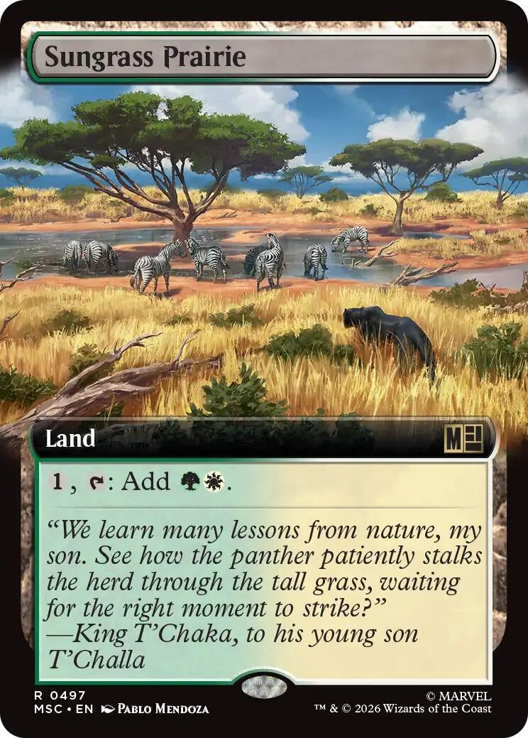 Image for Sungrass Prairie (Extended Art) (Commander: Marvel Super Heroes) (497) (MSC) - Magic: The Gathering