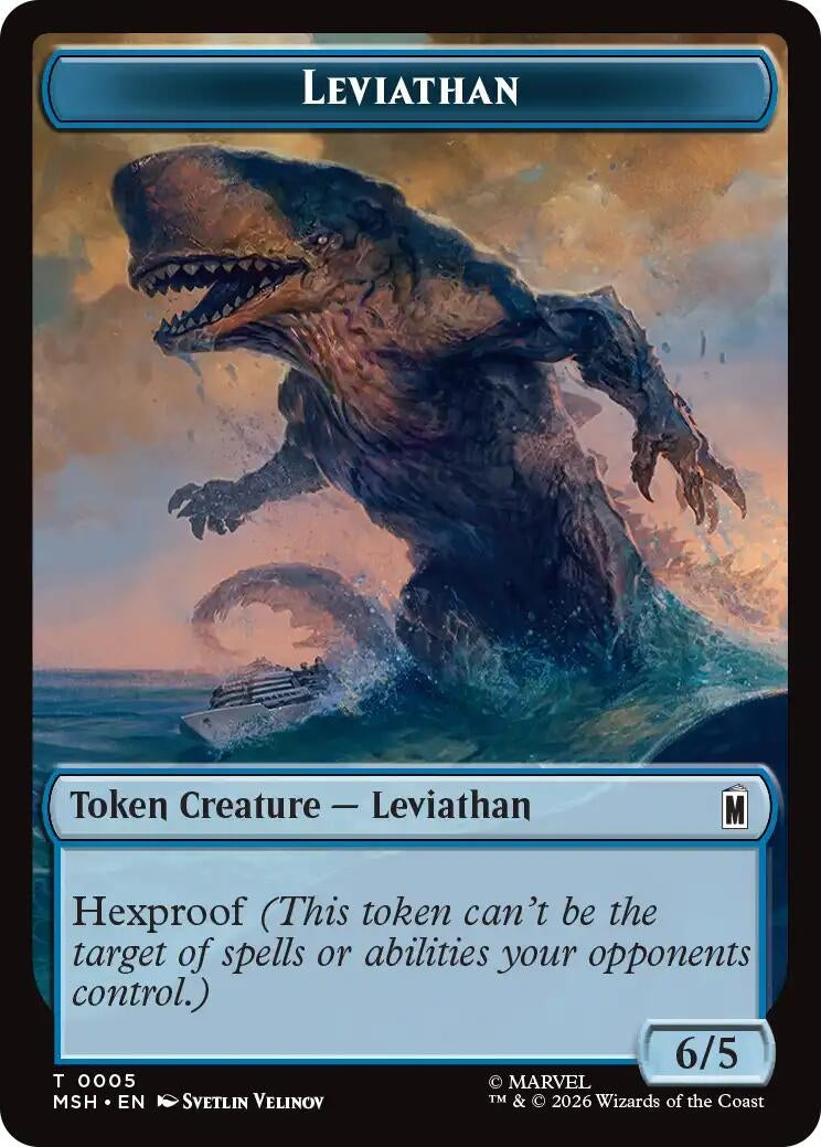 Image for Leviathan // Food Double-Sided Token (Marvel Super Heroes) (5 // 19) (MSH) - Magic: The Gathering