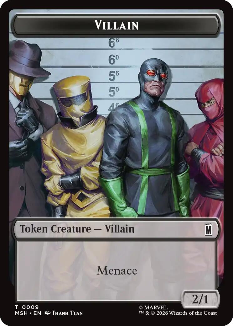 Image for Villain // Soldier Double-Sided Token (Marvel Super Heroes) (9 // 3) (MSH) - Magic: The Gathering