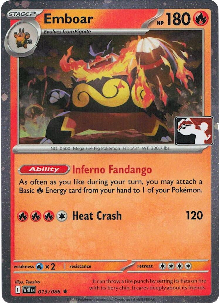 Image for Emboar - 013/086 (Cosmos Holo) (Prize Pack Series Cards) (013/086) - Pokemon