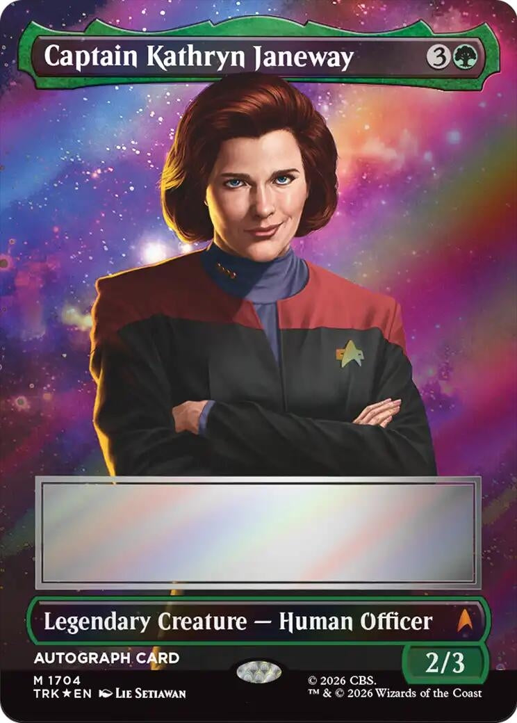 Image for Captain Kathryn Janeway (Borderless) (Signed) (Star Trek) (1704) (TRK) - Magic: The Gathering