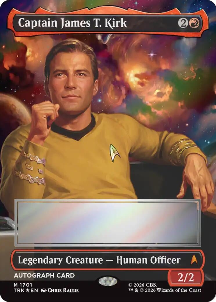 Image for Captain James T. Kirk (Borderless) (Signed) (Star Trek) (1701) (TRK) - Magic: The Gathering