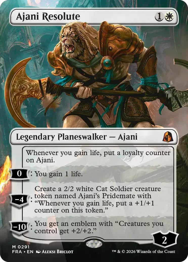 Image for Ajani Resolute (Borderless) (Reality Fracture) (291) (FRA) - Magic: The Gathering