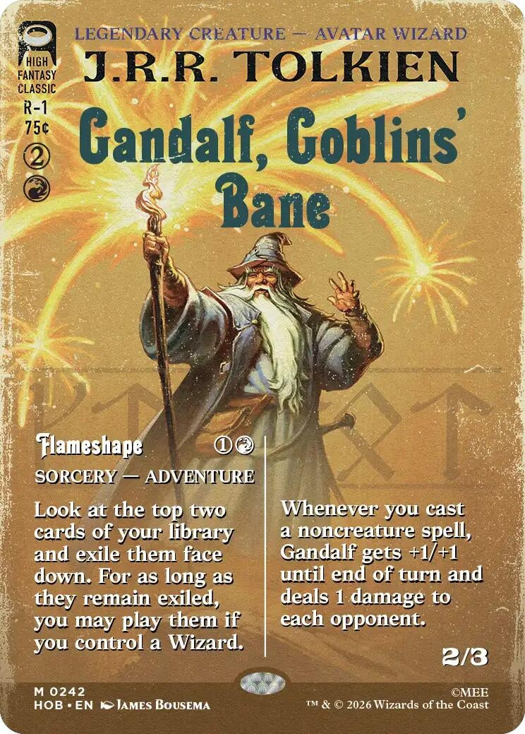 Image for Gandalf, Goblins' Bane (Borderless) (The Hobbit) (242) (HOB) - Magic: The Gathering