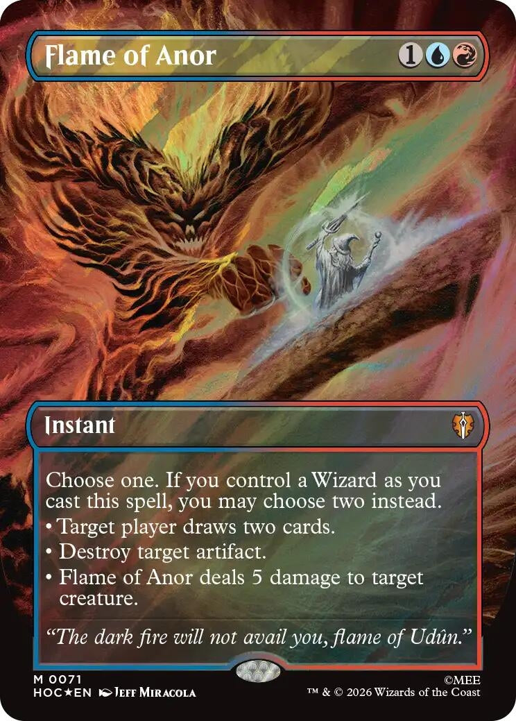 Image for Flame of Anor (Borderless) (Surge Foil) (The Hobbit: Eternal-Legal) (71) (HOC) - Magic: The Gathering
