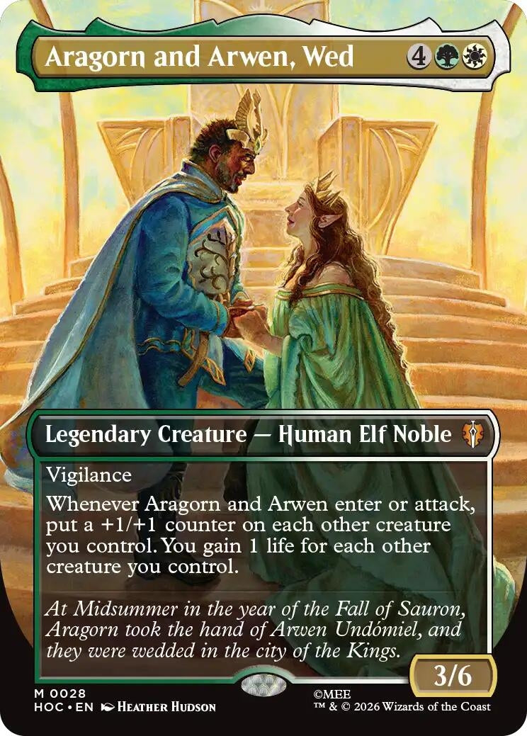 Image for Aragorn and Arwen, Wed (Borderless) (The Hobbit: Eternal-Legal) (28) (HOC) - Magic: The Gathering