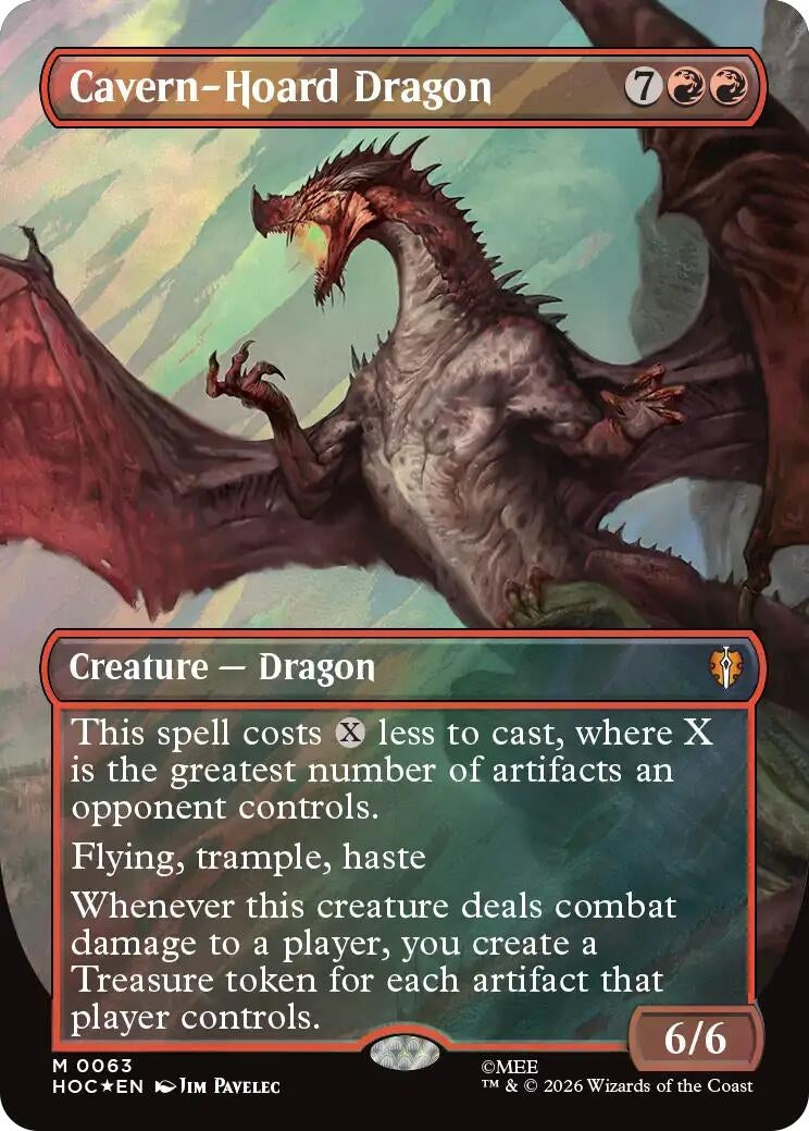 Image for Cavern-Hoard Dragon (Borderless) (Surge Foil) (The Hobbit: Eternal-Legal) (63) (HOC) - Magic: The Gathering