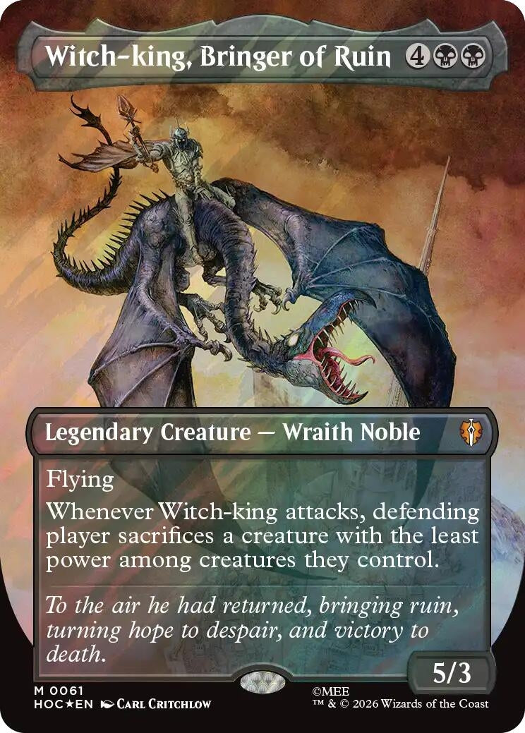 Image for Witch-king, Bringer of Ruin (Borderless) (Surge Foil) (The Hobbit: Eternal-Legal) (61) (HOC) - Magic: The Gathering