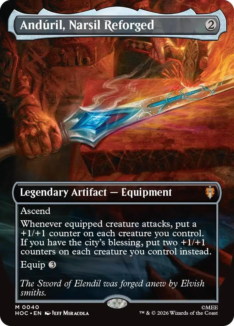 Image for Anduril, Narsil Reforged (Borderless) (The Hobbit: Eternal-Legal) (40) (HOC) - Magic: The Gathering