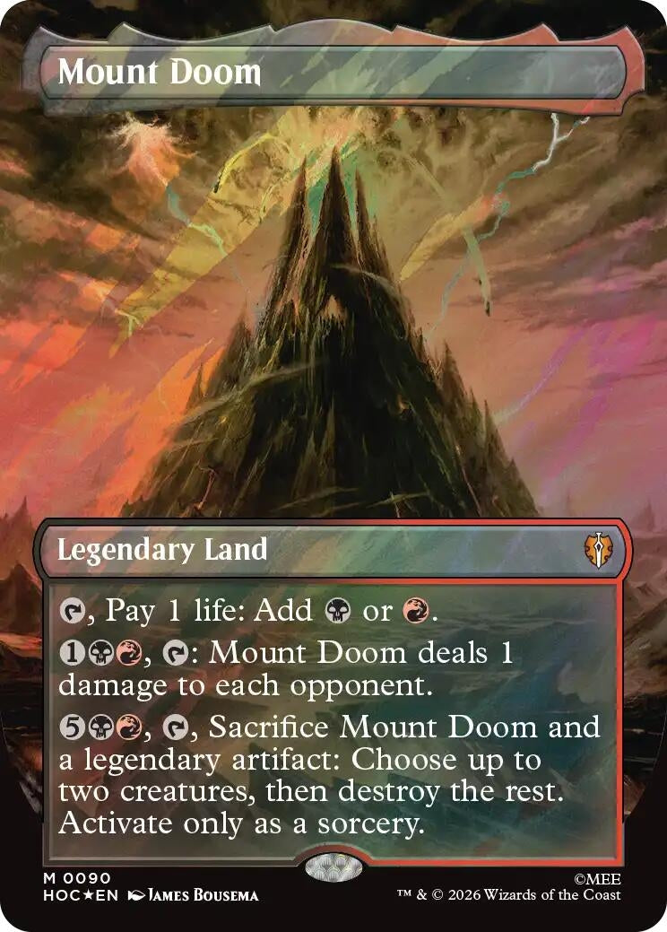 Image for Mount Doom (Borderless) (Surge Foil) (The Hobbit: Eternal-Legal) (90) (HOC) - Magic: The Gathering