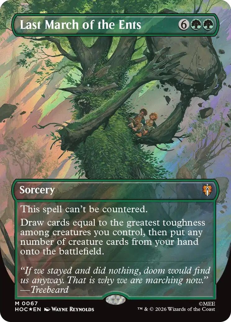 Image for Last March of the Ents (Borderless) (Surge Foil) (The Hobbit: Eternal-Legal) (67) (HOC) - Magic: The Gathering