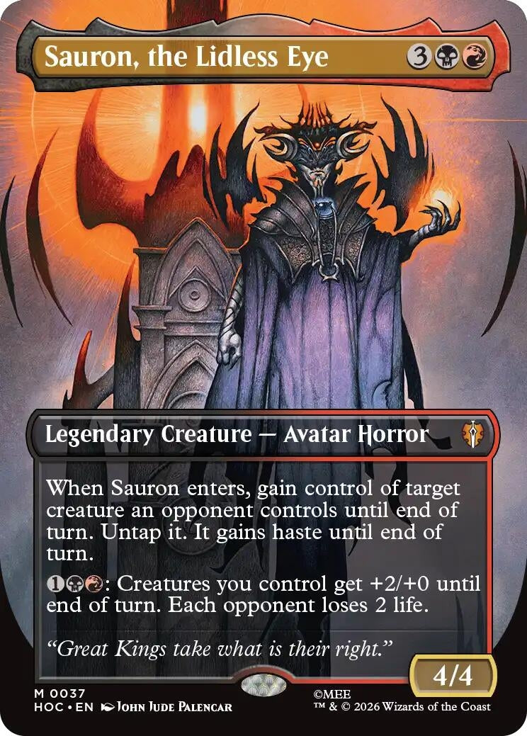 Image for Sauron, the Lidless Eye (Borderless) (The Hobbit: Eternal-Legal) (37) (HOC) - Magic: The Gathering
