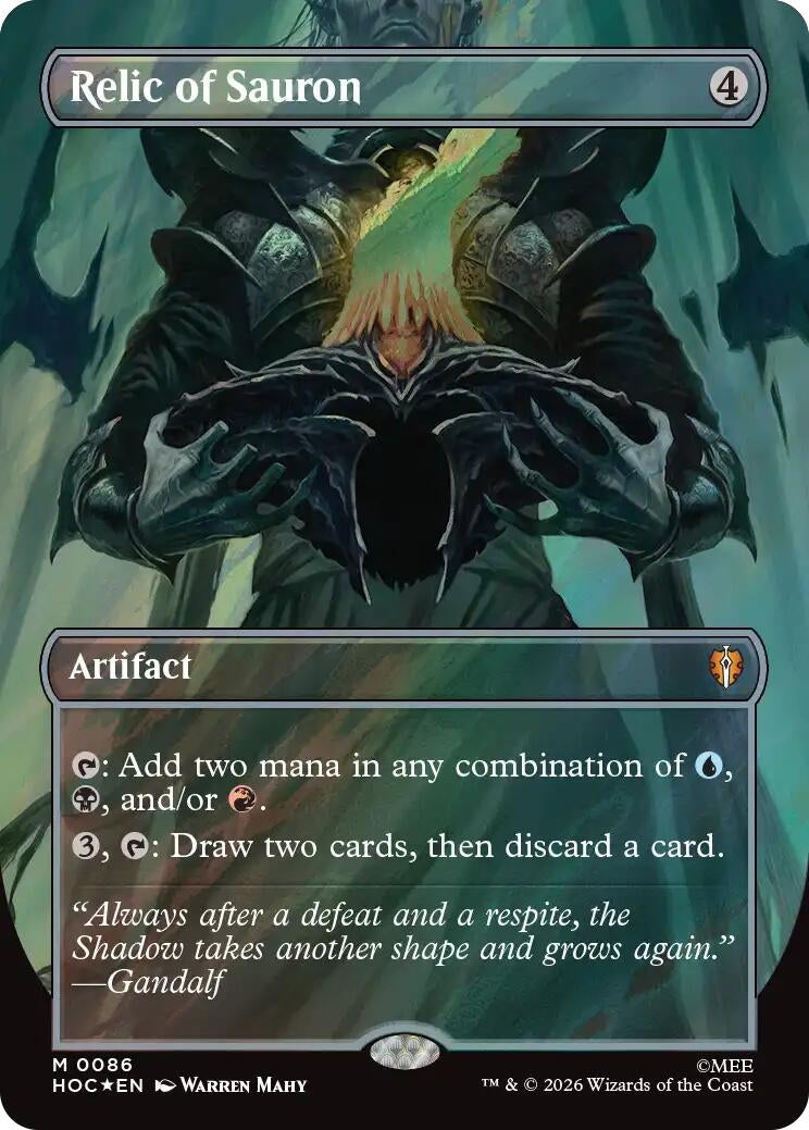 Image for Relic of Sauron (Borderless) (Surge Foil) (The Hobbit: Eternal-Legal) (86) (HOC) - Magic: The Gathering